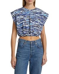 A.L.C. - A. L.c. Billie Linen-blend Crop Top - Lyst
