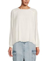 Calvin Klein - Puff Sleeve Pleated Top - Lyst