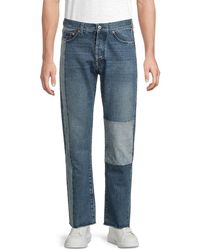 Valentino - Patchwork Straight-Leg Cotton Jeans - Lyst