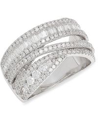 Saks Fifth Avenue - 14k White Gold & 1.3 Tcw Lab Grown Diamond Crossover Ring - Lyst