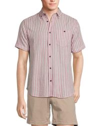 Report Collection - Short Sleeve Striped Button Down Shirt - Lyst