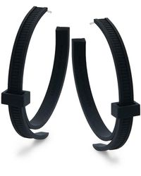 Ambush - Ambush Sterling Silver & Brass Asymmetric Zip Tie Hoop Earrings - Lyst