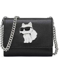 Karl Lagerfeld - Choupette Leather Wallet On Chain - Lyst