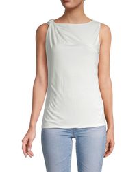 French Connection Diana Drape Top in Blue - Lyst