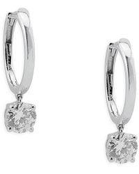 Saks Fifth Avenue - 14K & 1.45 Tcw Lab-Grown Diamond Hoop Earrings - Lyst