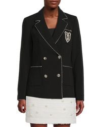 Karl Lagerfeld - Whipstich Trim Jacket With Crest Patch - Lyst
