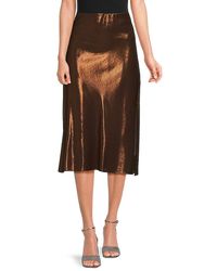 Brunello Cucinelli - Shimmer Side Slits Midi Skirt - Lyst