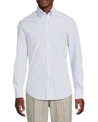 Brunello Cucinelli - Striped Cotton Button-Front Shirt - Lyst