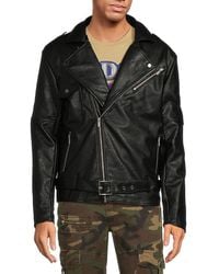 Reason - Belted Faux Leather Jacket - Lyst