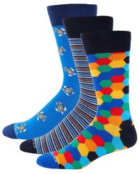 Unsimply Stitched - 3-Pack Beehive Crew Socks - Lyst