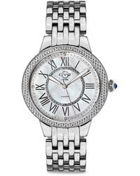 Gv2 - Astor Ii Stainless Steel, Mother-Of-Pearl & Diamond Bracelet Watch - Lyst