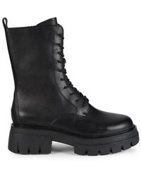 ash mastro leather pull on combat boots