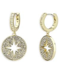 SAVIENE - 18K Goldplated & Cubic Zirconia Celestial Compass Hoop Earrings - Lyst