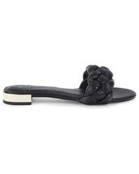 BCBGeneration Deelo Embossed Leather Sandals - Black