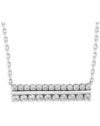 Saks Fifth Avenue - 14k White Gold & 0.50 Tcw Lab Grown Diamond Bar Pendant Necklace - Lyst