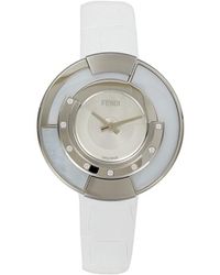 Fendi - Policromia 38mm Stainless Steel Case, Leather Strap & 0.10 Tcw Diamond Watch - Lyst