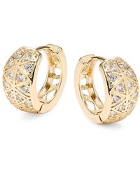 AREA STARS - 14K Goldplated & Cubic Zirconia Huggie Earrings - Lyst
