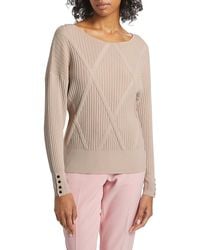 Tahari - The Melinda Rib-Knit Sweater - Lyst