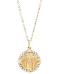 Saks Fifth Avenue - 14k Goldplated Sterling Silver & 0.10 Tcw Diamond Pendant Necklace - Lyst