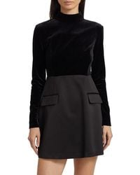 If Only Studio - Ellie Velvet Combo Minidress - Lyst