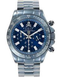 Philipp Plein - Nobile 43mm Ip Blue Stainless Steel Bracelet Chronograph Watch - Lyst