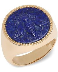 Effy - 14K Goldplated Sterling & Lapis Lazuli Ring - Lyst