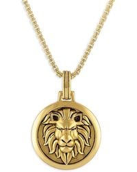 Esquire - 14K Goldplated Sterling Lion Head Pendant Necklace - Lyst