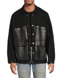 Helmut Lang - Leather-Trim Stretch-Cotton Hunting Jacket - Lyst