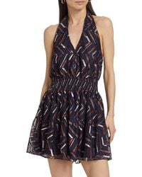 Ramy Brook - Blanch Chevron Halter Minidress - Lyst