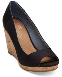 toms denim wedge shoes