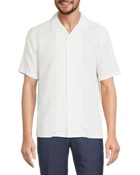 Theory - Daze Dot Linen Blend Camp Shirt - Lyst