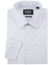 Scotch & Soda - Micro Dot Stretch Cotton Modern-Fit Dress Shirt - Lyst