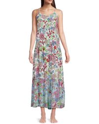 Kensie - Floral Tiered Midi Sleep Dress - Lyst