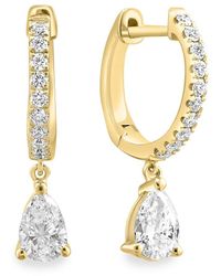 Effy - 14K & 0.85 Tcw Lab Grown Diamond Huggie Earrings - Lyst