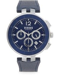 Versus - 44mm Stainless Steel & Leather Strap Chronograph Watch - Lyst