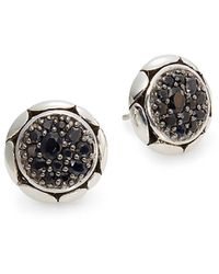 John Hardy - Kali Black Sapphire & Sterling Silver Button Earrings - Lyst
