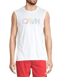 Calvin Klein Logo Sleeveless T-shirt - White