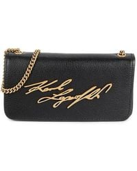 Karl Lagerfeld - Logo Leather Shoulder Bag - Lyst