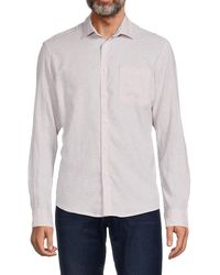 Saks Fifth Avenue - 'Linen Blend Microstripe Button Down Shirt - Lyst