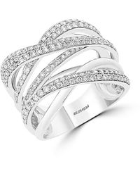 Effy - 14k White Gold & Diamond Multi-strand Ring/size 7 - Lyst