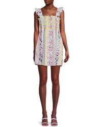 French Connection - Isla Floral Ogranic Cotton Mini Dress - Lyst