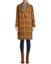 Madewell Elmcourt Windowpane Check Wool-blend Coat - Brown