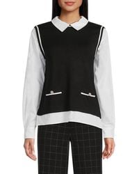 Karl Lagerfeld - Spread Collar Sweater - Lyst