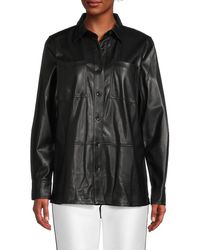 Calvin Klein - Faux Leather Shirt - Lyst