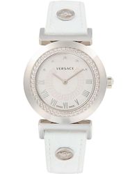 Versace - Vanity Stainless Steel & Leather Strap Watch - Lyst