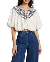 Free People - Joni Embroidered Top - Lyst