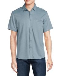 Saks Fifth Avenue - Knit Short Sleeve Button Down Shirt - Lyst
