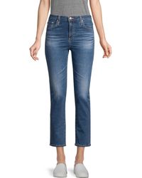 AG Jeans Isabelle Straight Cropped Jeans - Blue