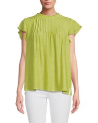 Nanette Lepore - Solid Ruffle Pleated Top - Lyst