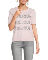 Karl Lagerfeld - Bonjour Embellished Sweater Tee - Lyst